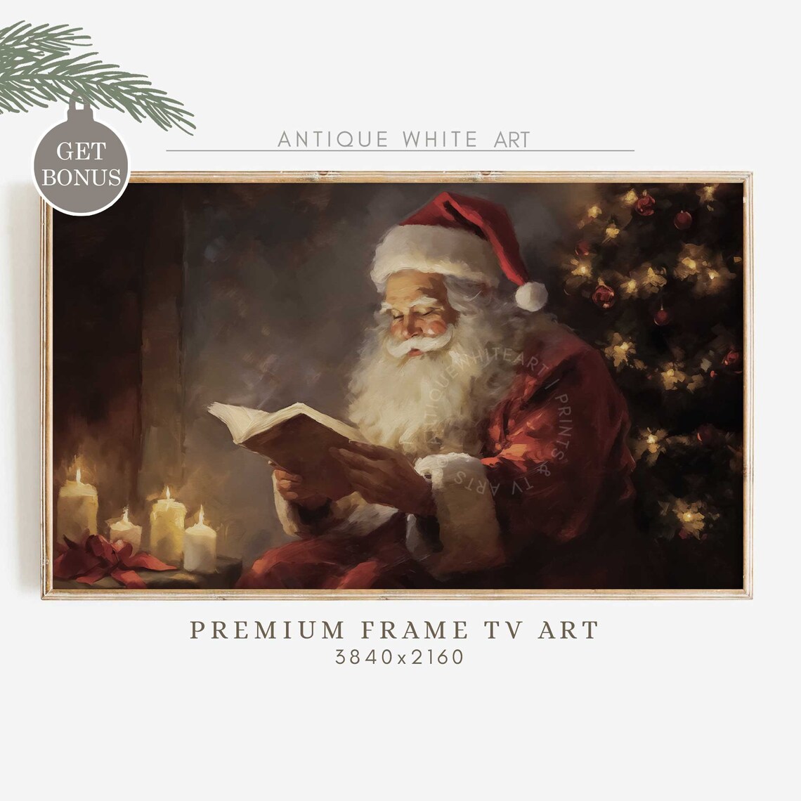 Santa Claus Farmhouse Christmas Art Print