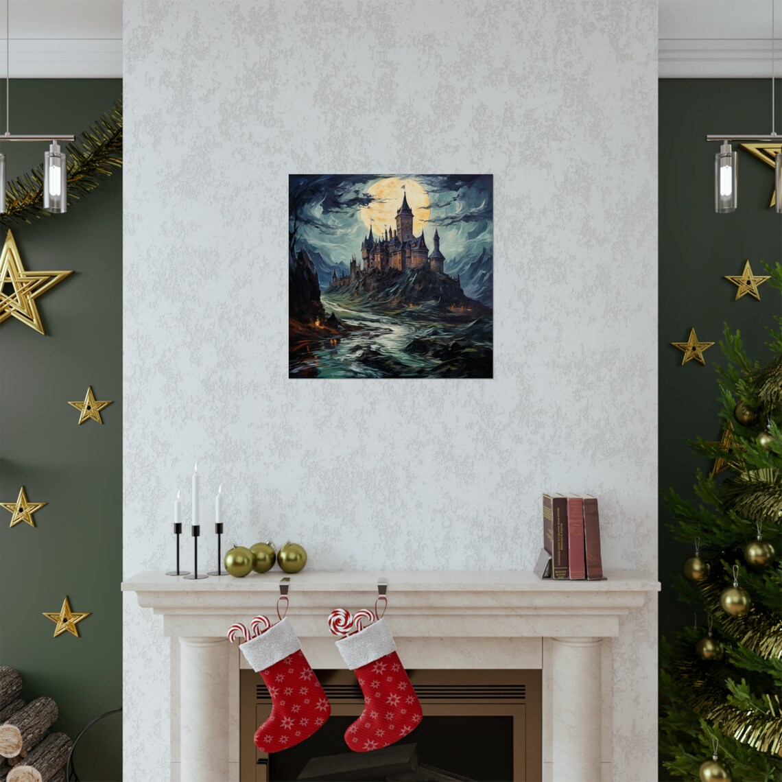 Post Impressionism Elegant Castle, Modern Art Poster - Image 2