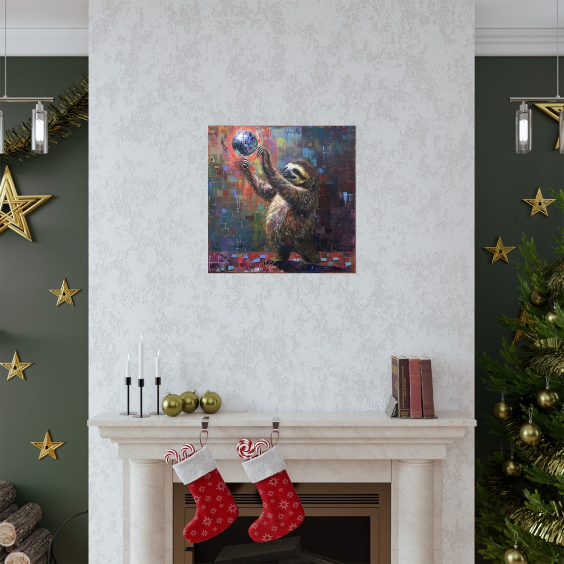 Sloth Dancing Under Disco Ball, Funny Poster - Image 2