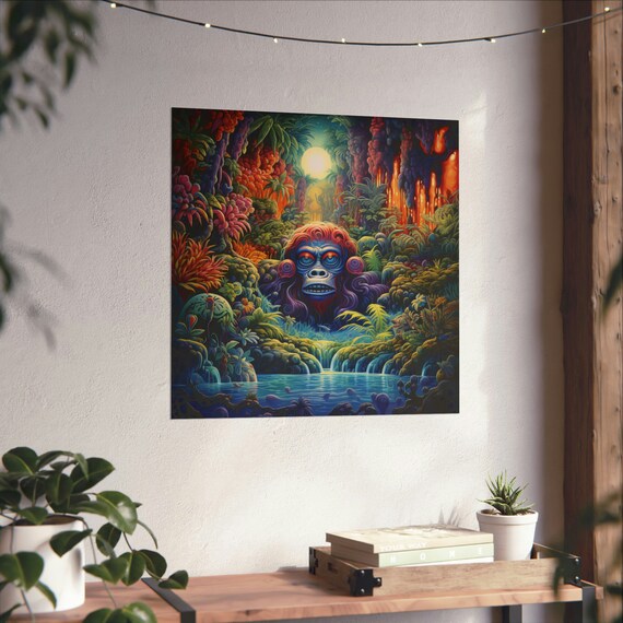 Forest Dweller Monkey Poster, Tropical Paradise