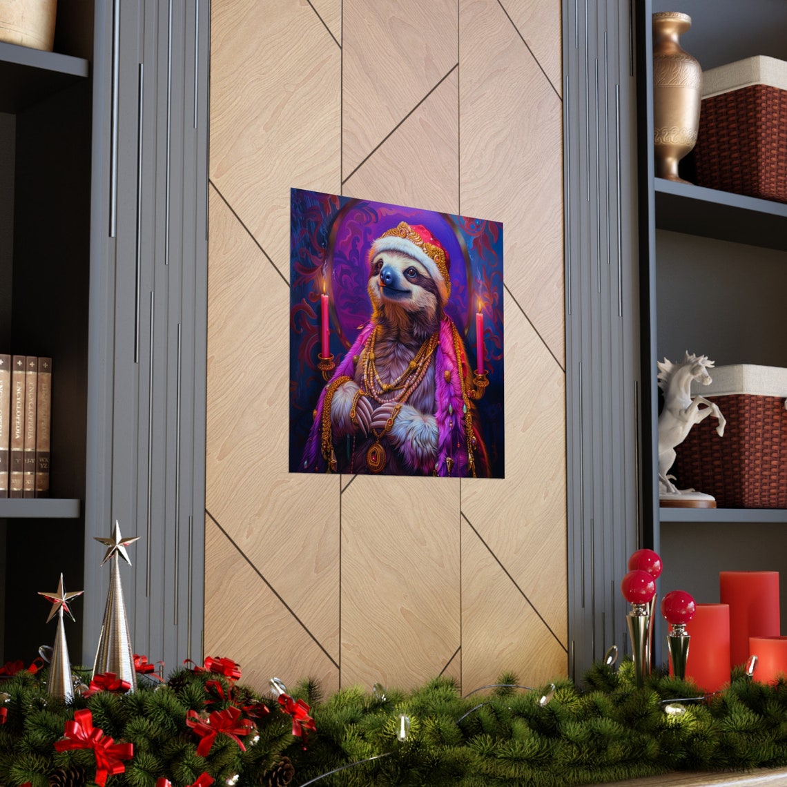 Sloth Priest Poster, Cute Religious Animal Art - Image 3