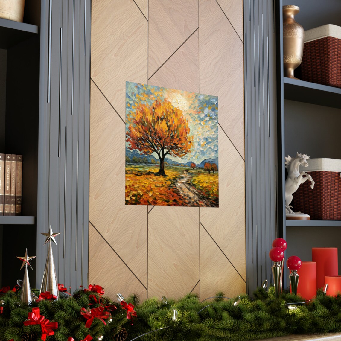 Windy Fall Day Post Impressionist Landscape Poster - Image 4
