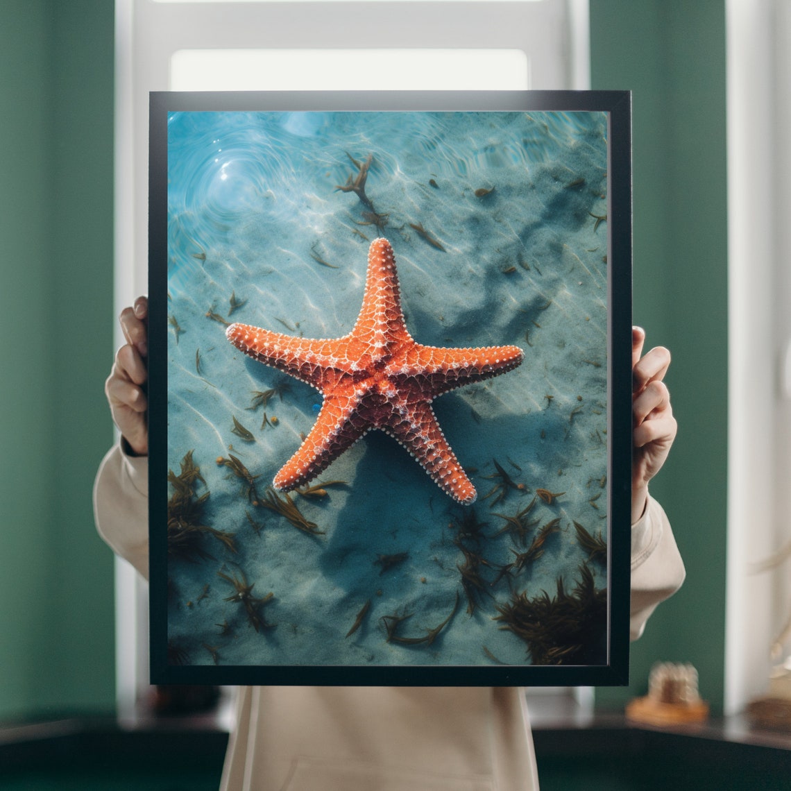 Lonely Starfish, Ocean Life Nursery Decor Poster