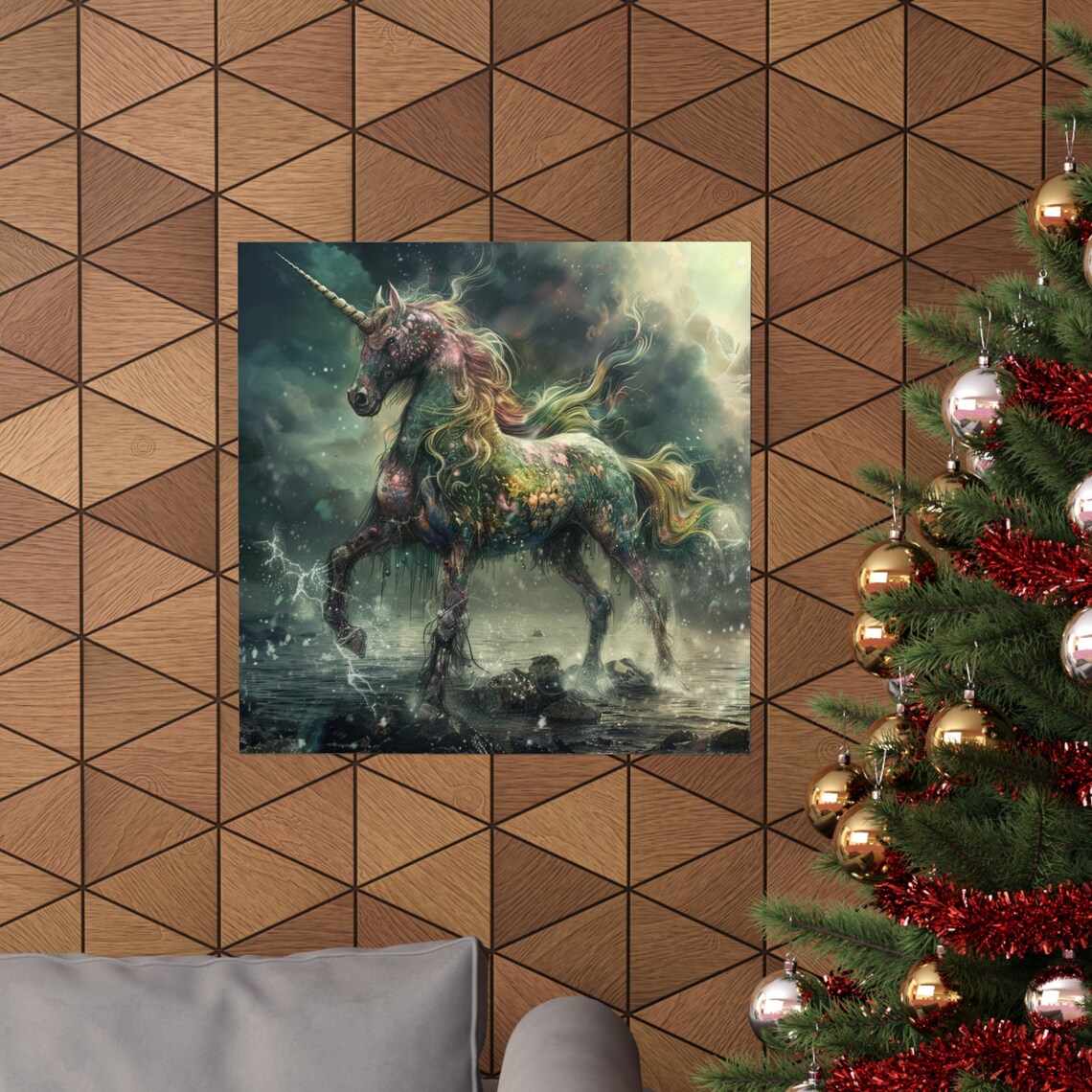 Zeus Unicorn Greek Mythology Fantasy Poster - Image 4