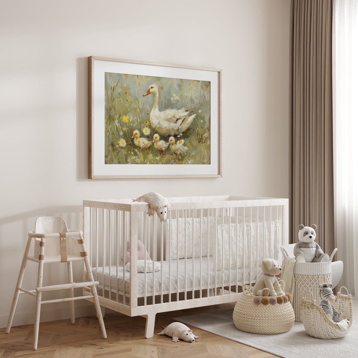 Vintage Duck Painting Wall Art Duckling Wall Art Print Oil Painting Farmhouse Wall Art Antique Nursery Kids Bedroom Wall Art - Image 3