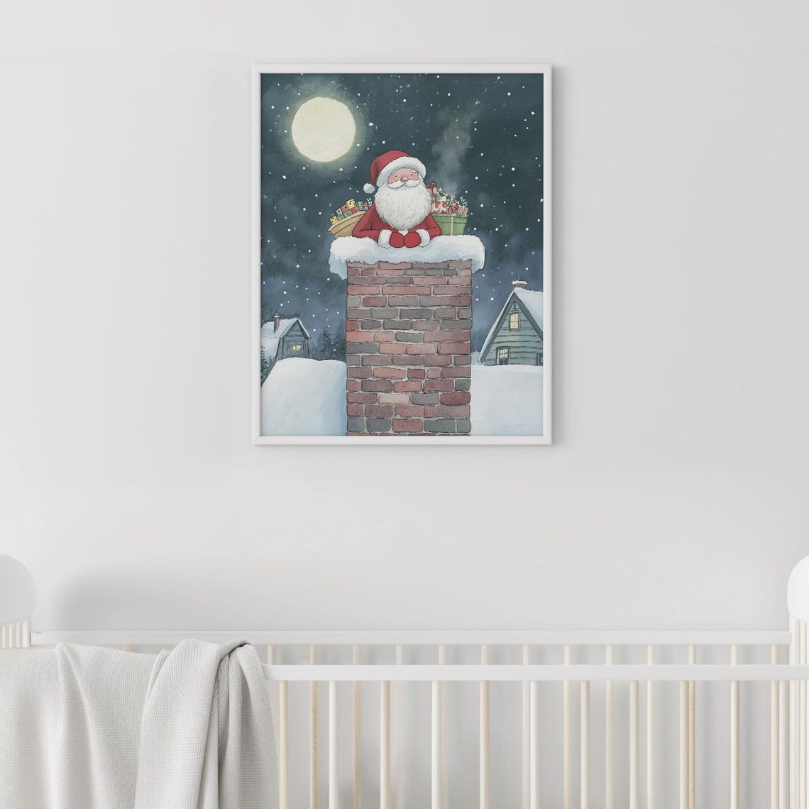 Santa Claus Nursery Wall Art Holiday Kids Room Art Christmas Home Decor Christmas Eve Nursery Print Kid Room Christmas Poster - Image 3