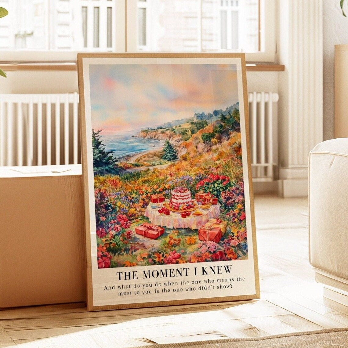 The Moment I Knew Taylor Swift Red Birthday Watercolor Coastal Print