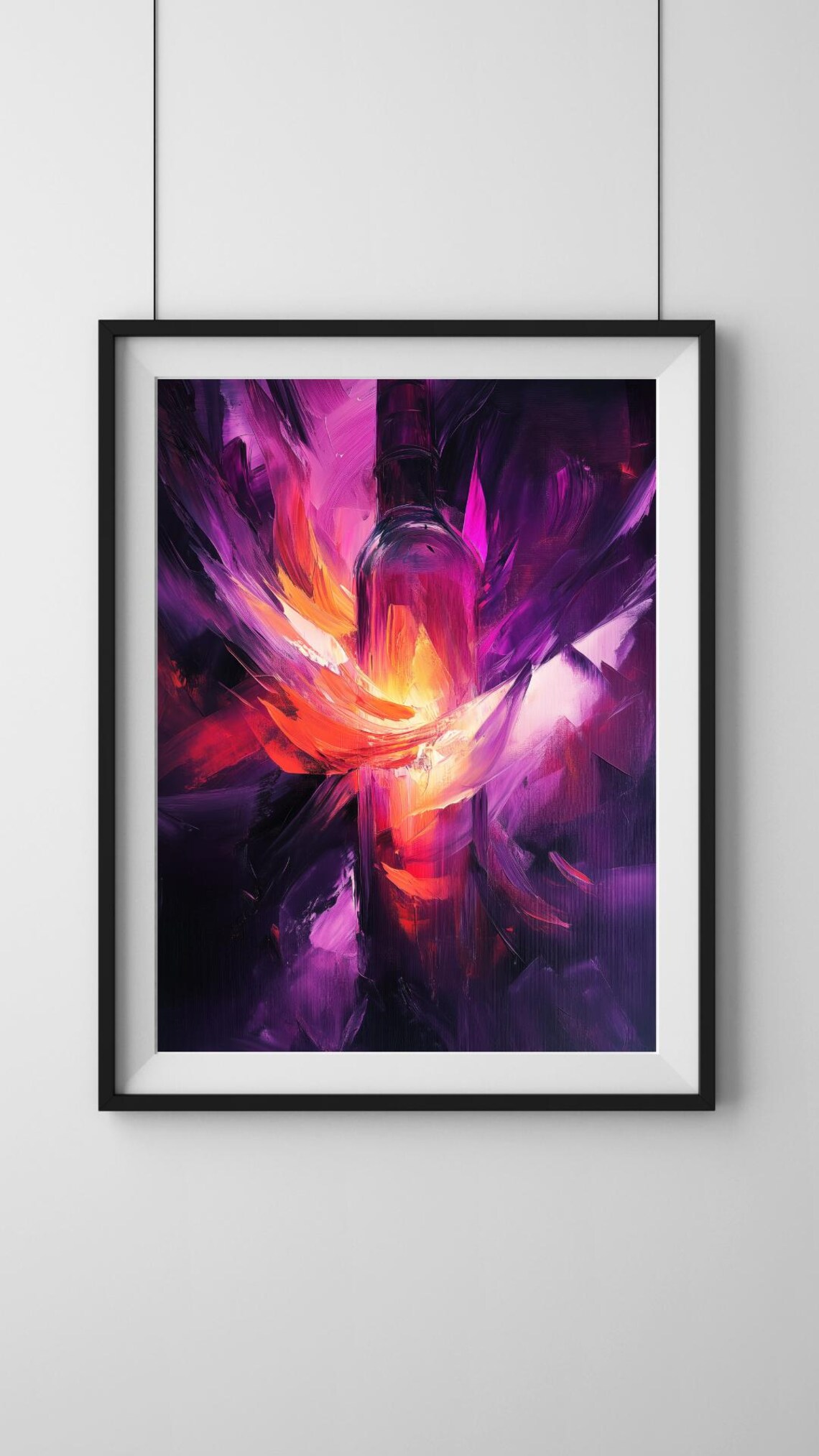 Abstract Wine Bottle Art Print, Kitchen Decor - Image 4
