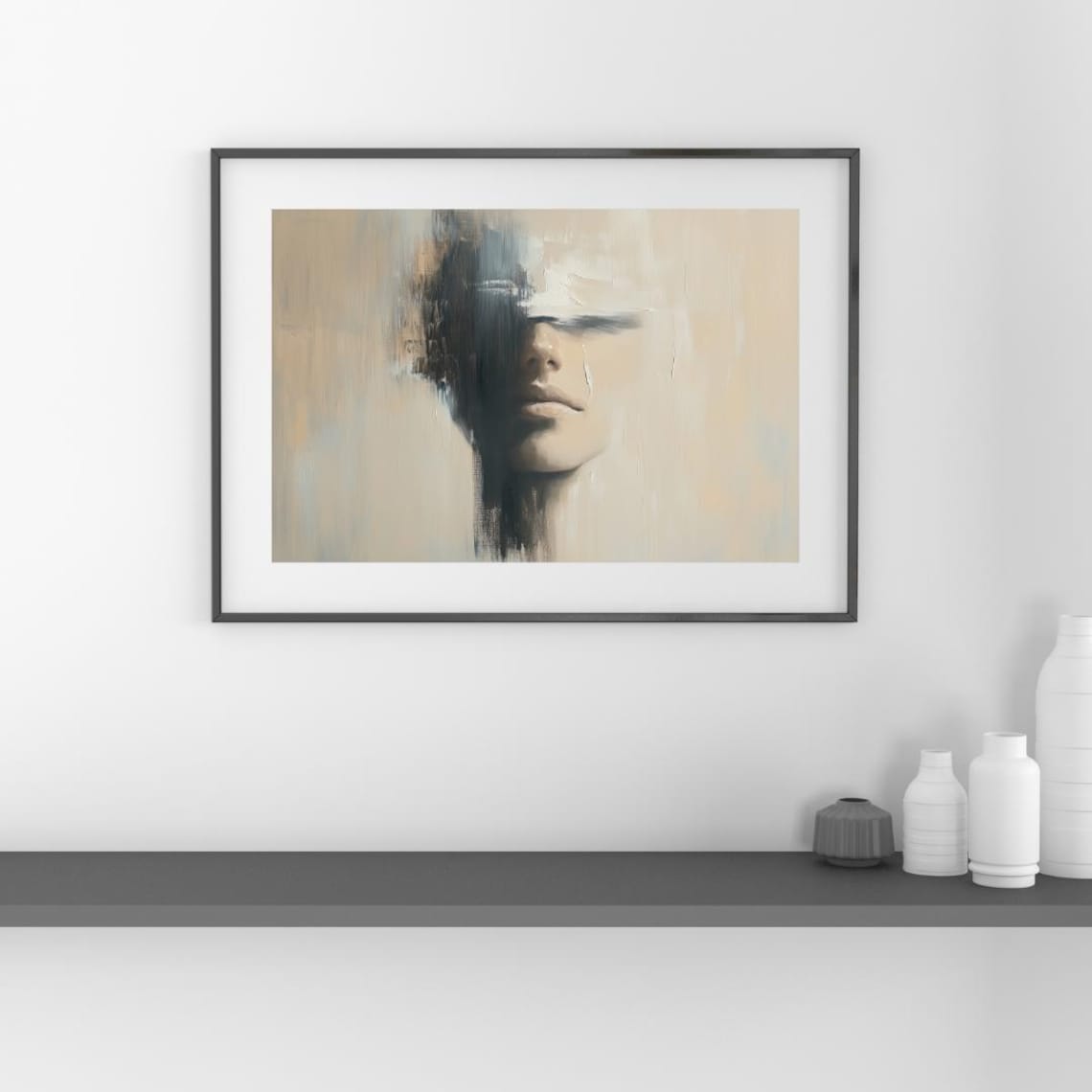 Veiled Silence Minimalist Abstract Portrait Print - Image 4
