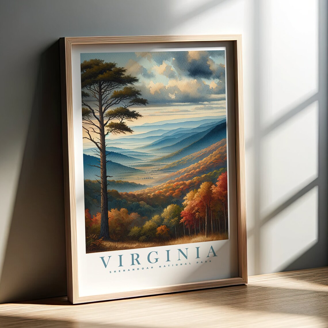 Virginia Watercolor Print, Shenandoah National Park