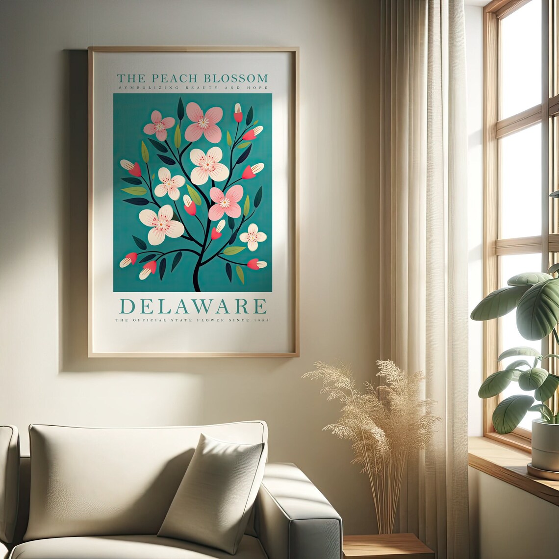 Delaware Peach Blossom Floral Art Print