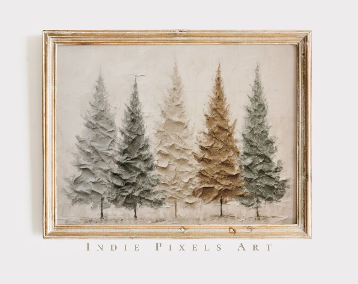 Primitive Pine Trees - Rustic Fall Lodge Landscape