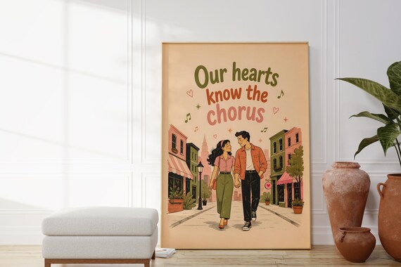 Midcentury Modern Lovers Quote Poster, 50s Style