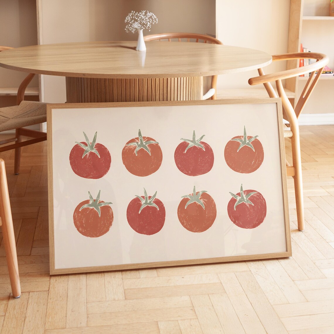 Retro Tomato Print, Vintage Kitchen Poster