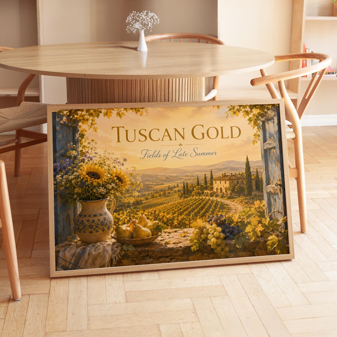 Italy Window Poster, Vintage Italian Landscape