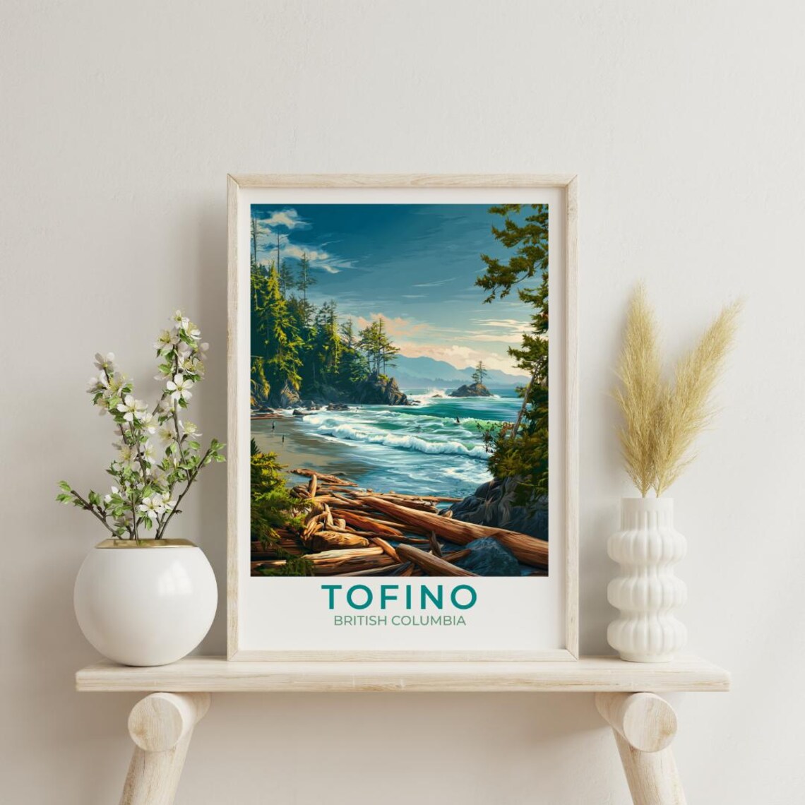 Tofino BC Travel Poster, Canadian Landscape Art