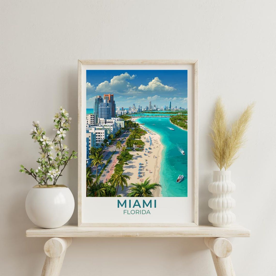 Miami Vintage Travel Poster Print