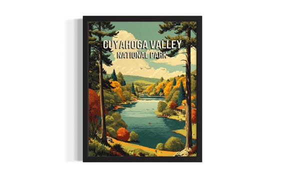 Cuyahoga Valley National Parks Poster Art Print Living Room Wall Original Painting Artwork Decor