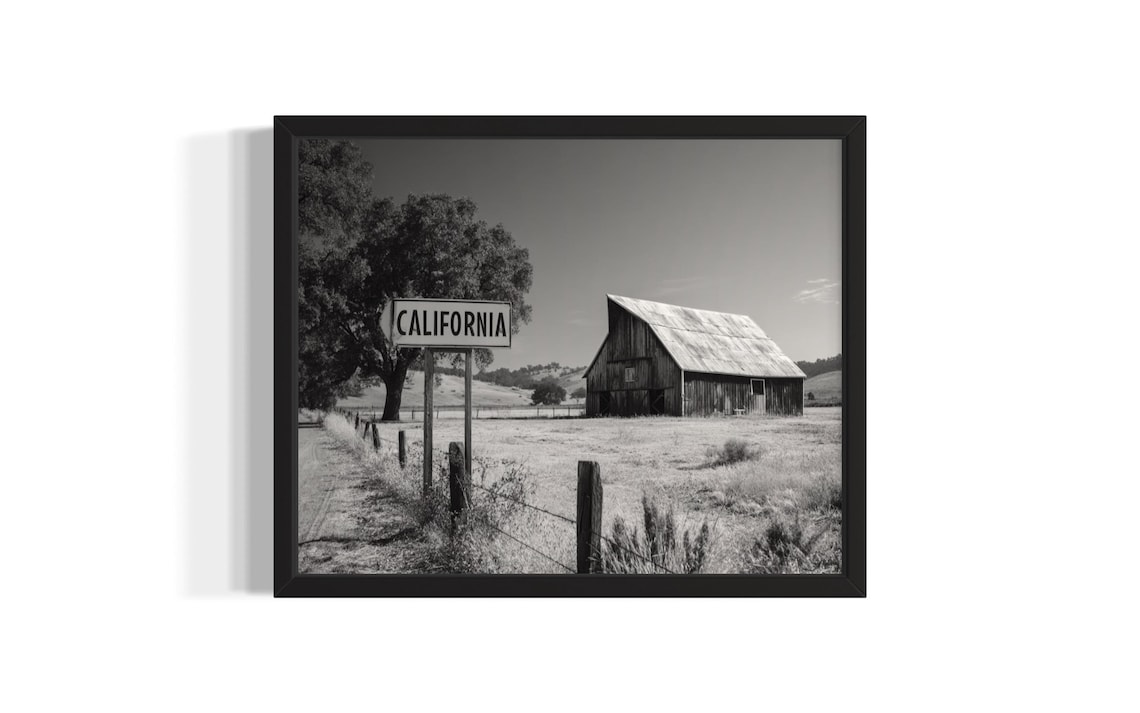 California Old Rustic Barn Country Sign Vintage Photo Poster