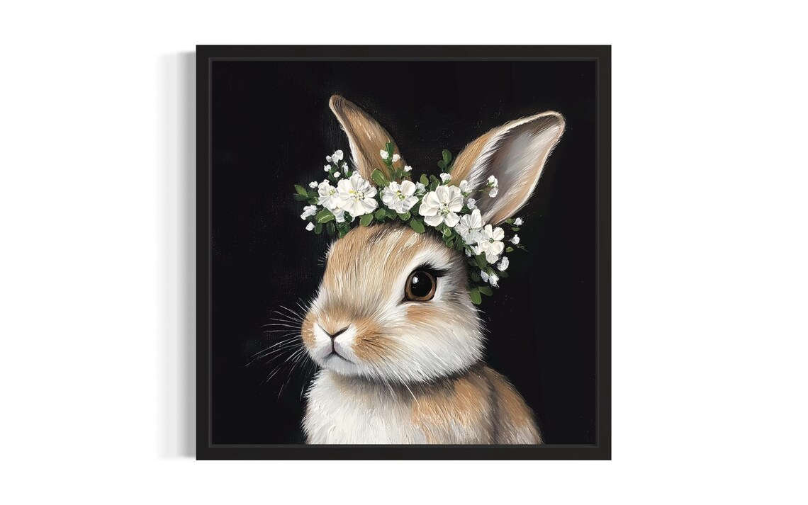 Rabbit Nursery Animal Poster, Original Painting Artwork