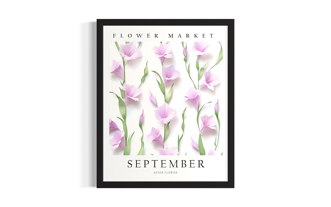 July Birth Flower Larkspur Flower Market Style Wall Decor Poster