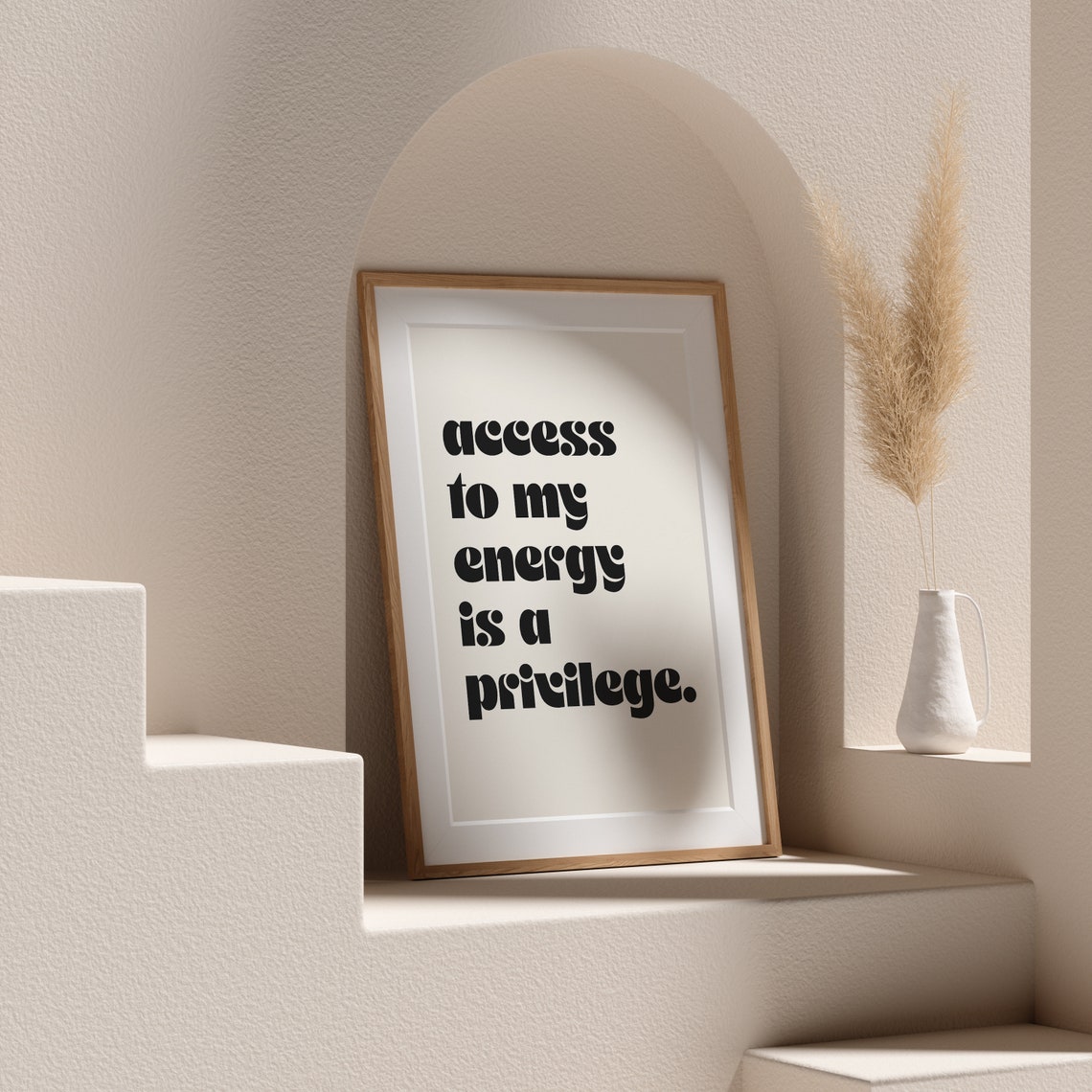 Access to My Energy Is a Privilege Cream Quote Poster Self Care - Image 4