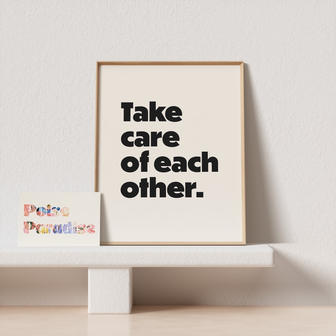 Take Care Of Each Other Bold Retro Typography Portrait Poster - Image 4