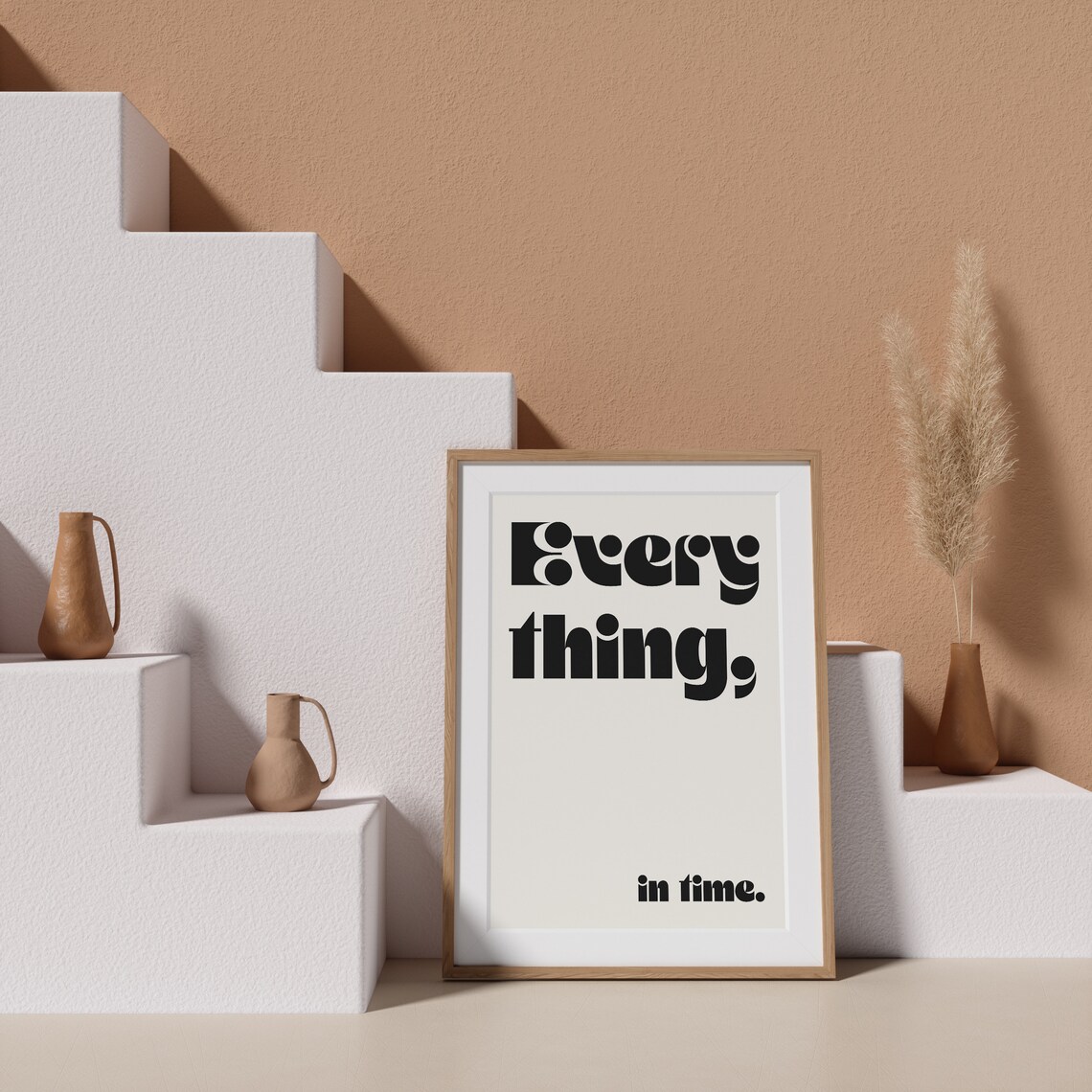 Everything In Time Retro Typography Art Print - Image 3