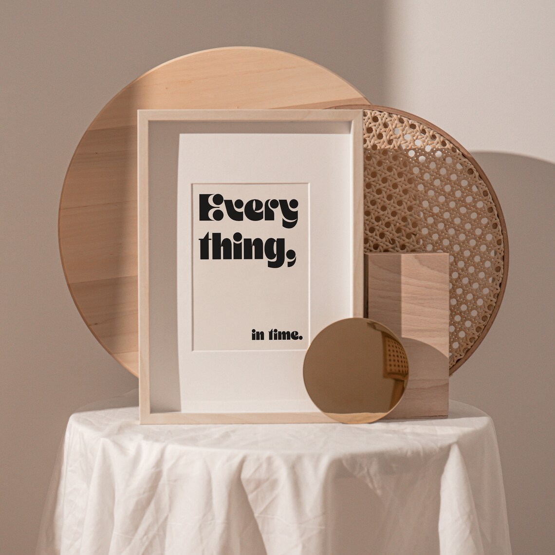 Everything In Time Retro Typography Art Print - Image 2
