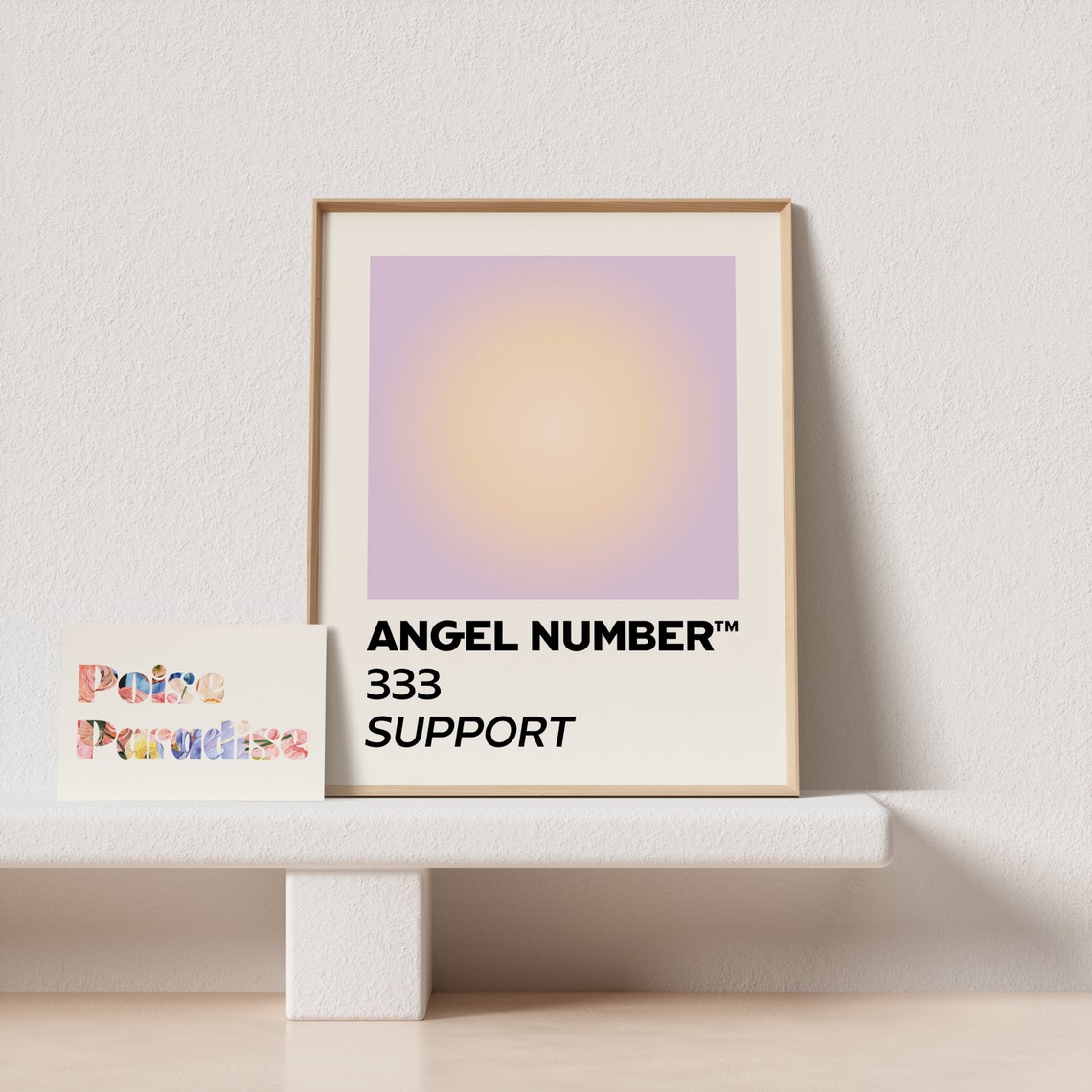 Angel Number 333 Support Lavender Aura Gradient Spiritual Quote Poster - Image 4
