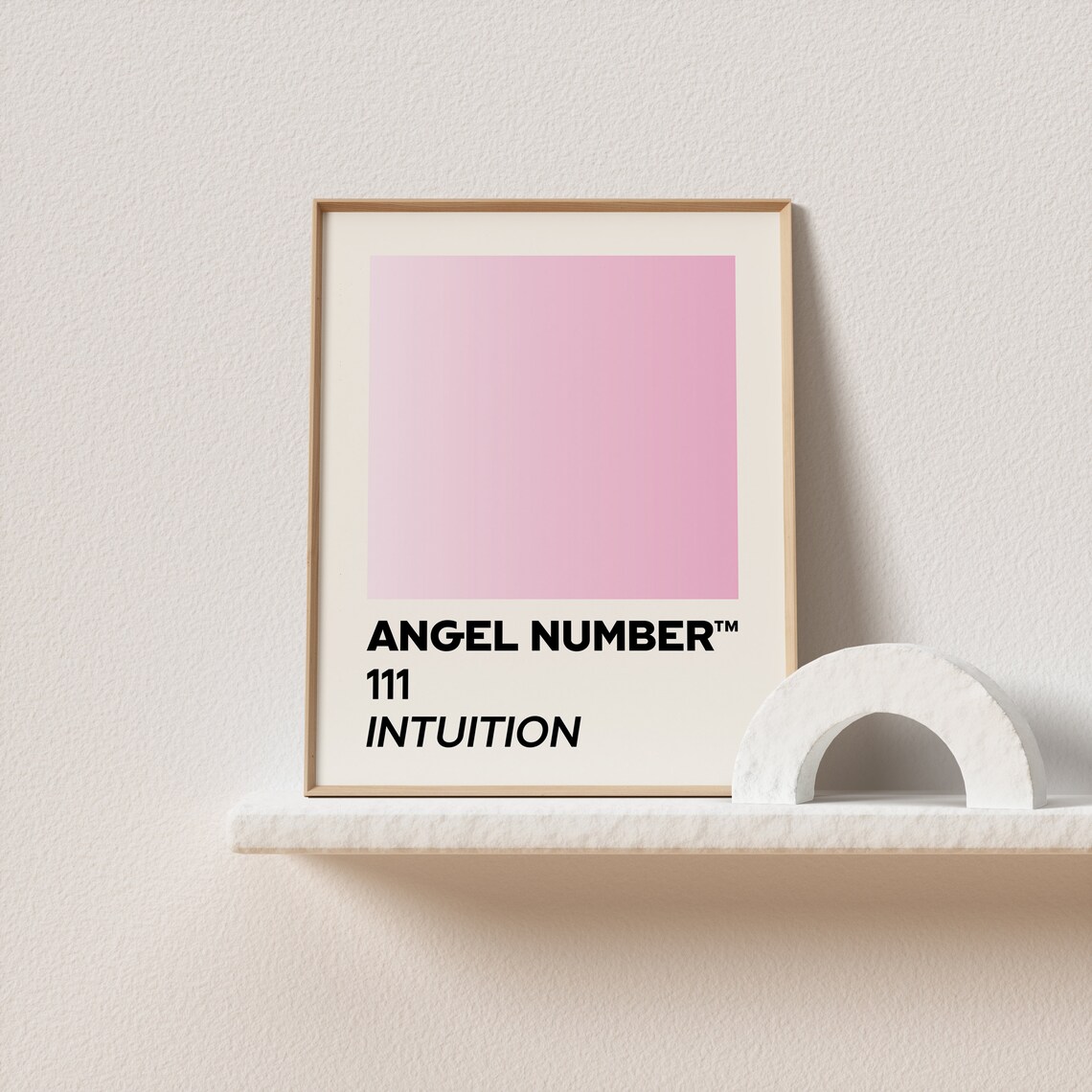 Angel Number 111 Intuition Pink Gradient Aura Spiritual Quote Poster - Image 3