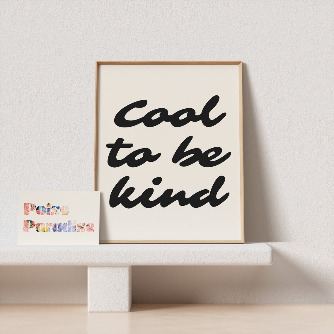 Cool To Be Kind Bold Black Script Kindness Quote Minimalist Wall Art - Image 4