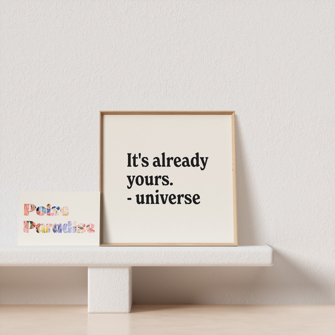 Its Already Yours Universe Black Serif Manifestation Quote Poster - Image 3