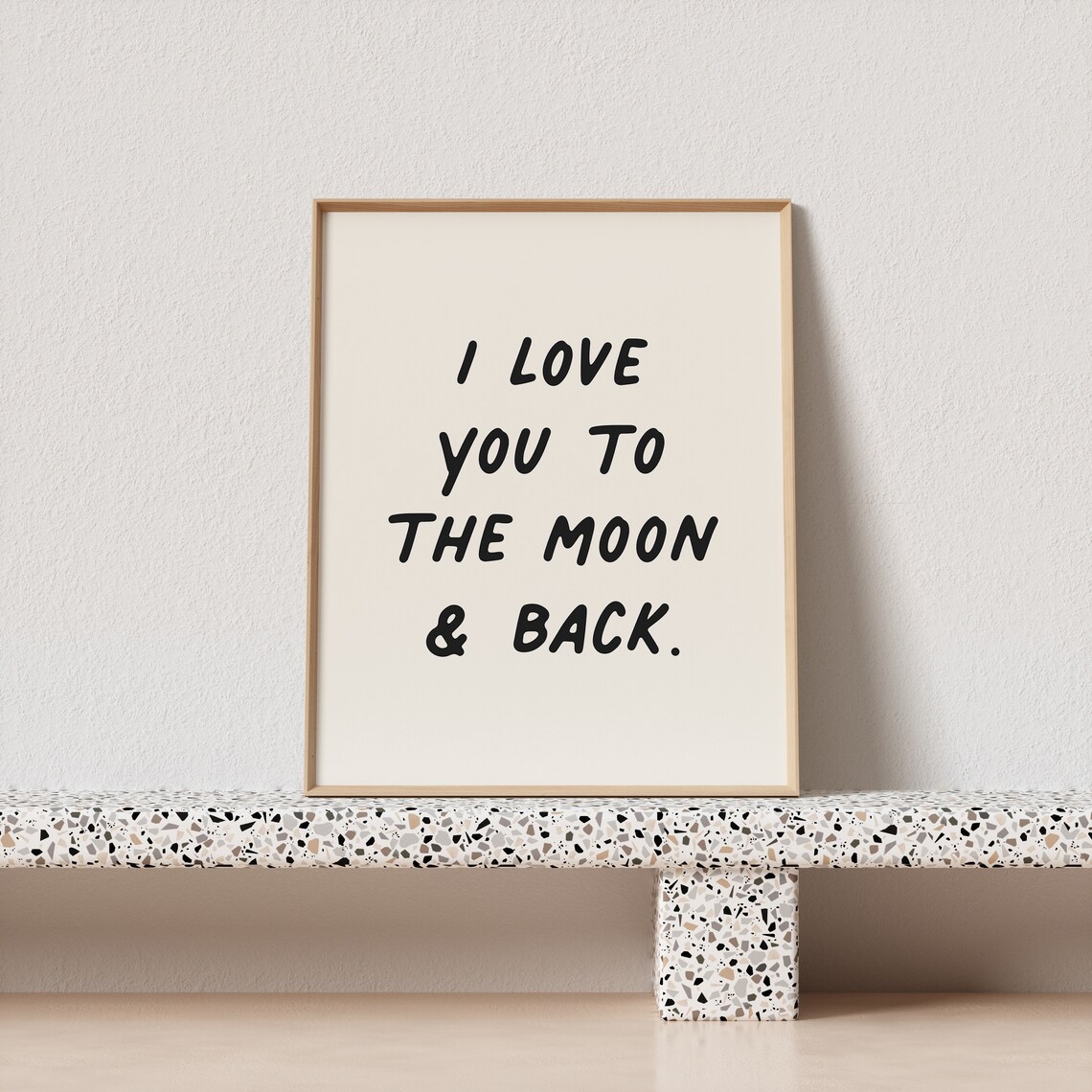 I Love You To The Moon And Back Handwritten Love Quote Poster - Image 3