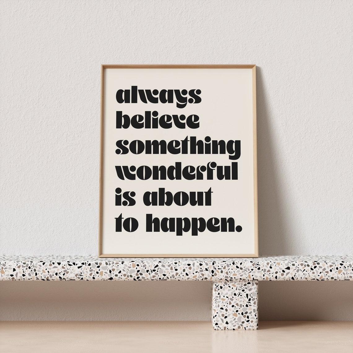 Always Believe Something Wonderful Retro Groovy Quote Poster - Image 2