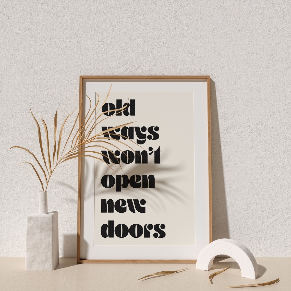 Old Ways Won't Open New Doors Retro Typography Art Print - Image 2