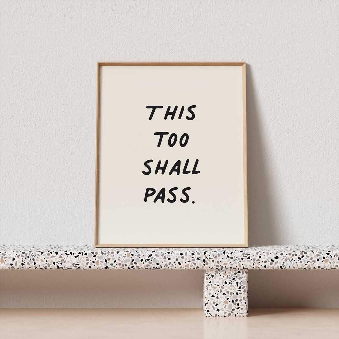 Quirky This Too Shall Pass Scribble Typography Art Print - Image 3