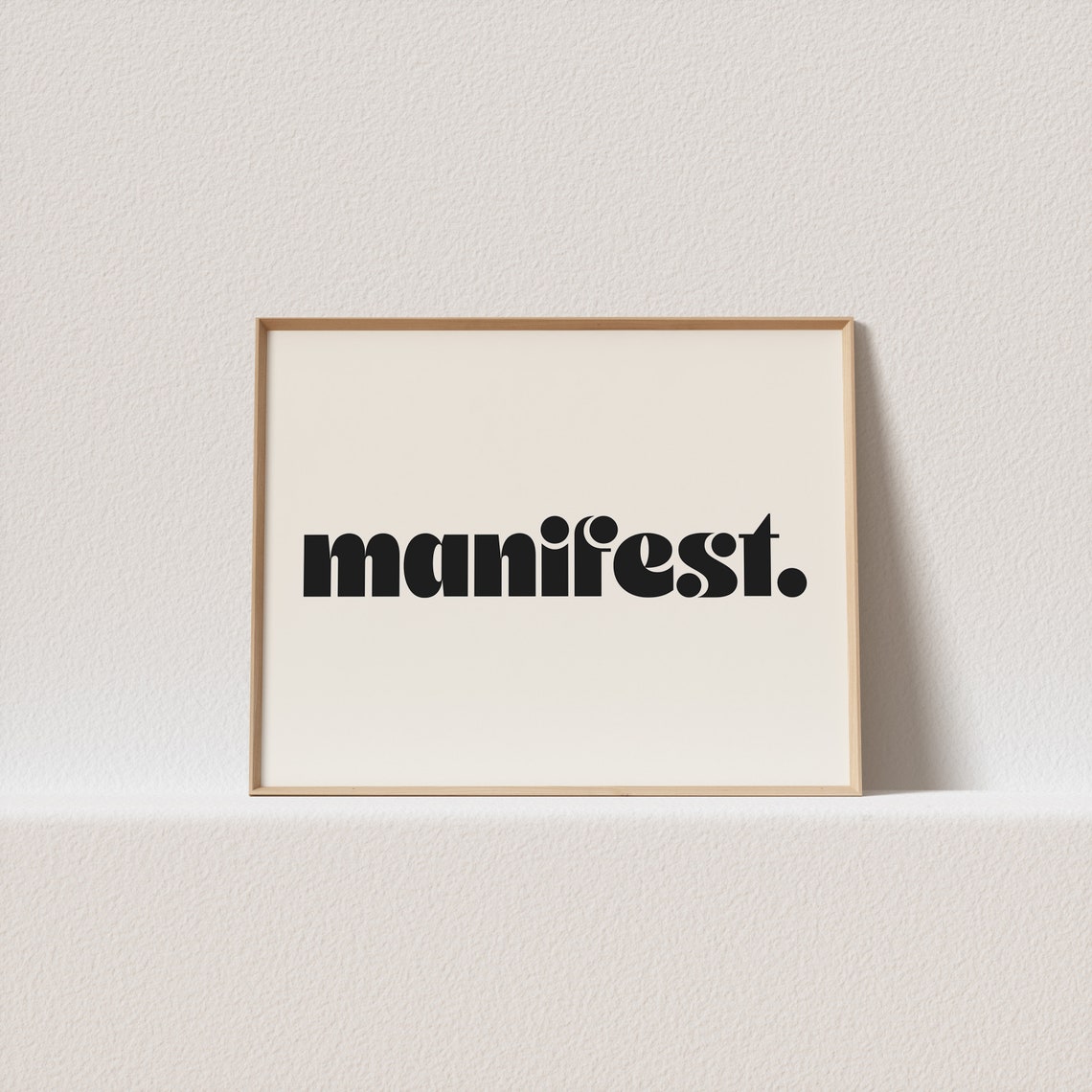 Manifest Bold Lowercase Retro Typography Horizontal Cream Poster