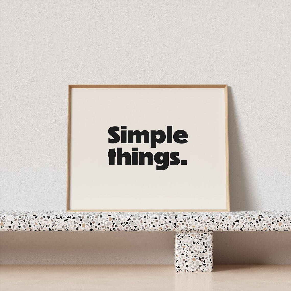 Simple Things Bold Black Minimalist Cream Typography Quote Poster - Image 3