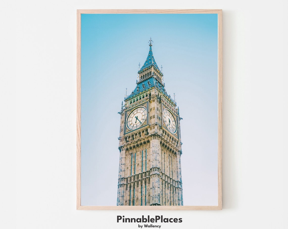 Big Ben London Photography Poster England Clock Tower Minimalist Wall
