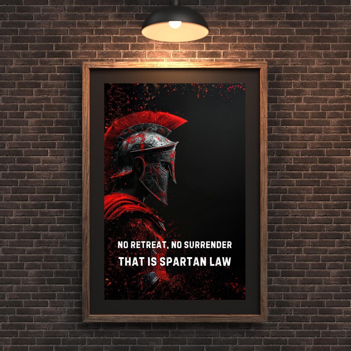 Spartan Motivation Wall Art Motivational Quote Gym Print Gifts For Men 300 Movie Leonidas Workout Inspiration No Treat No Surrender - Image 3