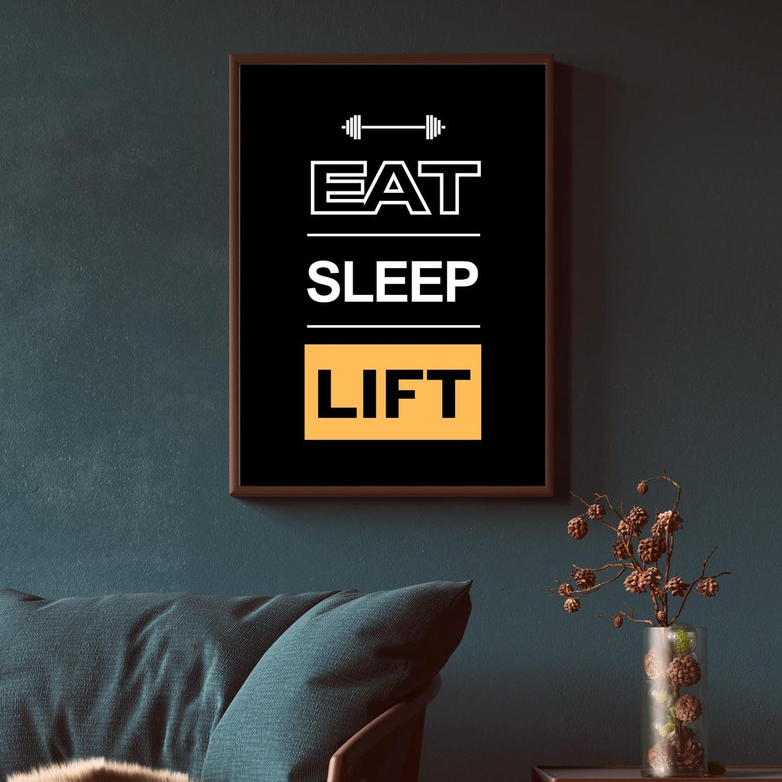 Eat Sleep Lift Motivational Gym Wall Art Fitness Quotes Inspirational Quote Prints Home Gym Sign Bodybuilding Gift Gym Poster - Image 2