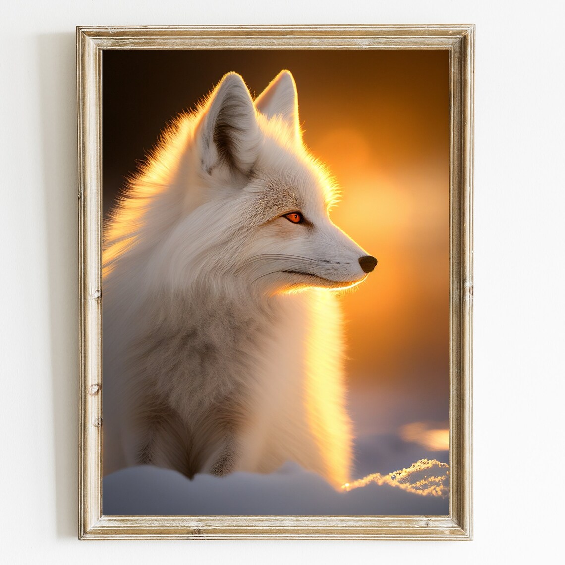 Arctic Fox Animal Art Print, Arctic Decor