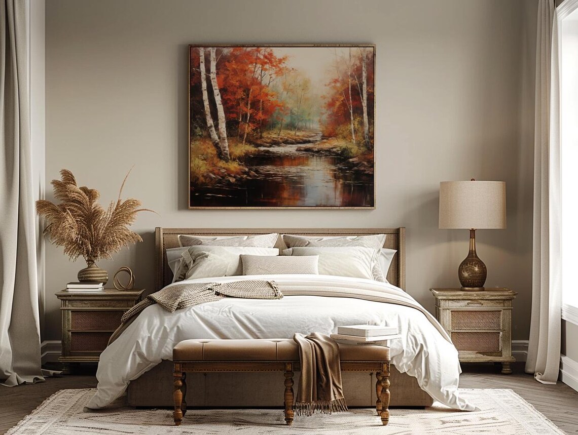 Autumn Forest Vintage Fall Landscape Art Print - Image 2