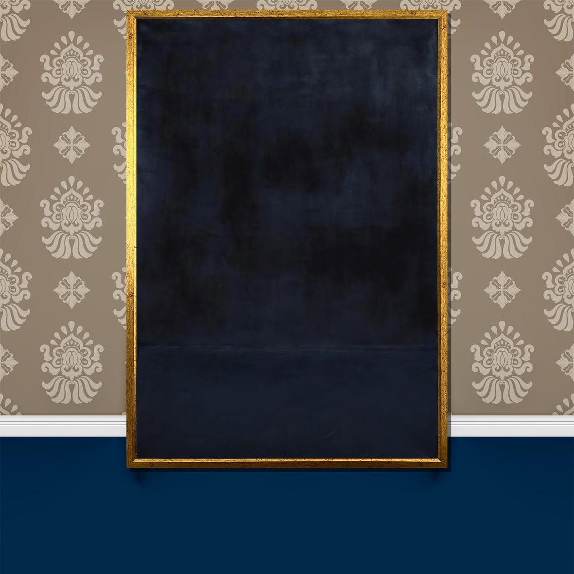 Near Black Deep Navy Minimalist Abstract Dark Moody Art Poster