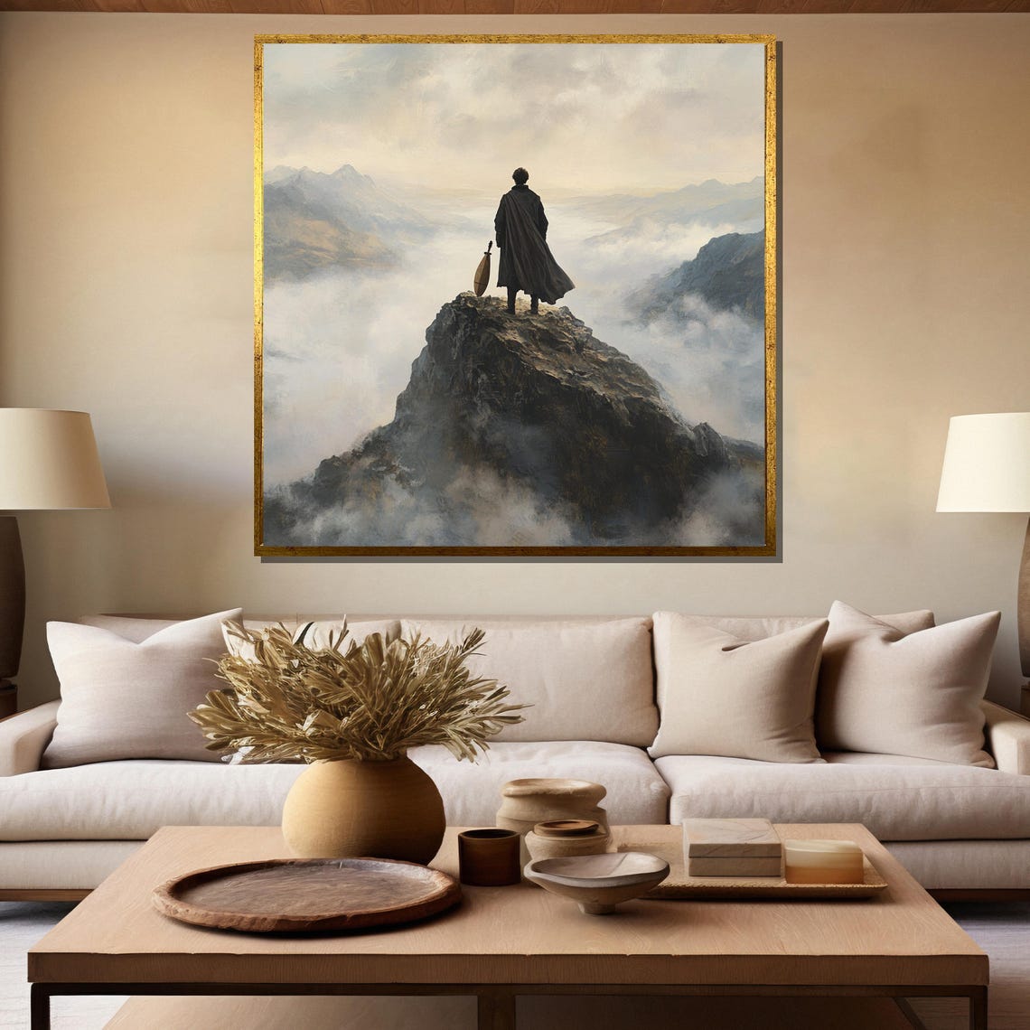 Romantic Wanderer Painting Caspar David Friedrich Art Print Dramatic Landscape Wall Decor Misty Mountain Artwork Gothic Gift - Image 5