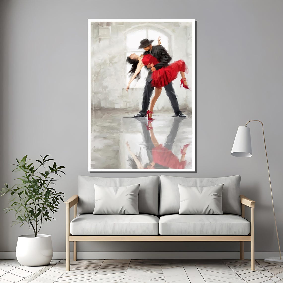Passionate Tango Dance Painting Romantic Wall Art Gift For Dance Lovers And Elegant Home Decor Enthusiasts - Image 2