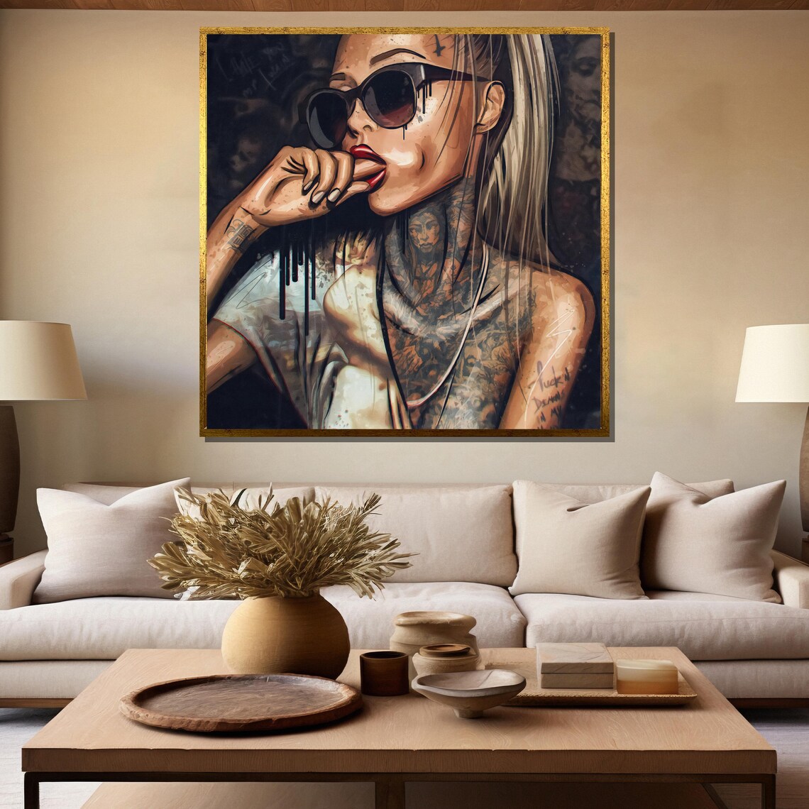 Tattooed Woman Sunglasses Edgy Street Portrait Fashion Poster - Image 5