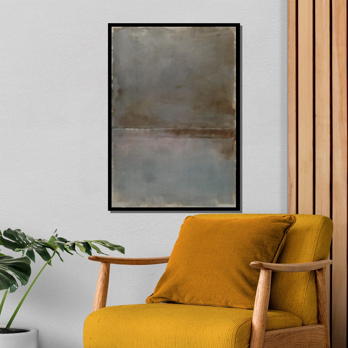 Rothko-Style Misty Neutral Grey Color-Field Abstract Art Poster - Image 4
