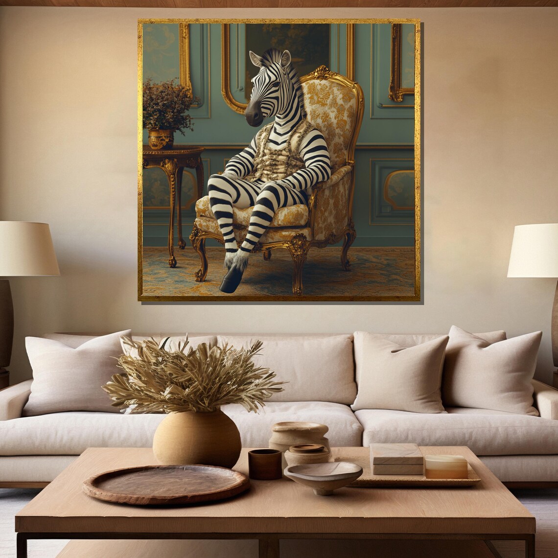 Surreal Zebra Portrait Art Print, Whimsical Wildlife - Image 5
